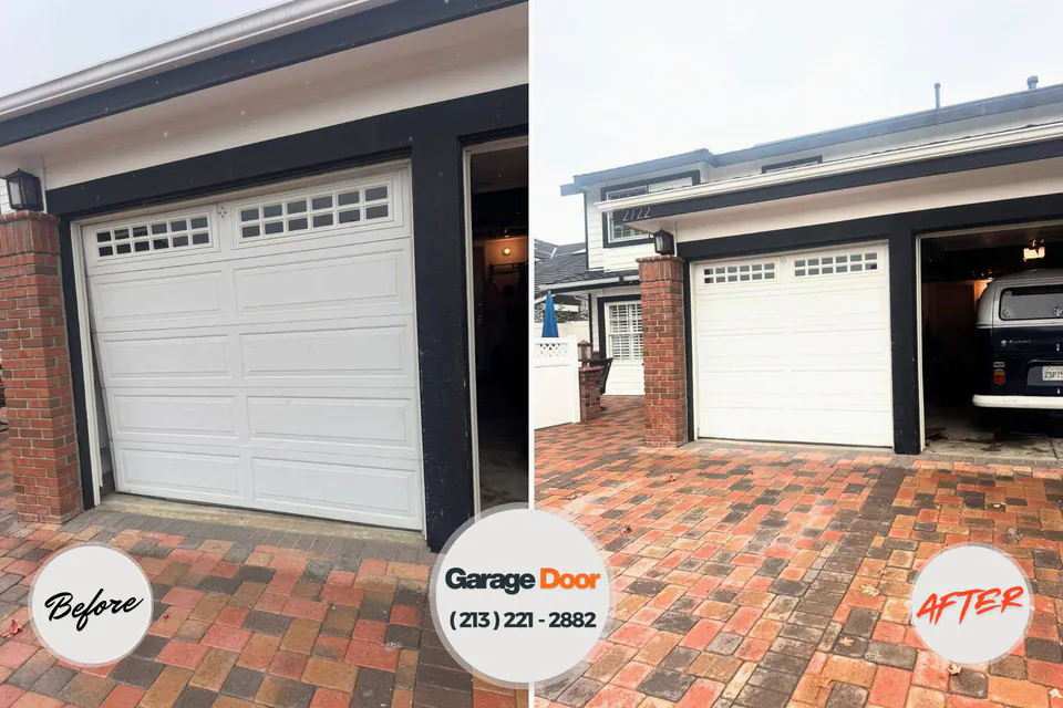 Before and after: garage door repair Rensselaer, NY